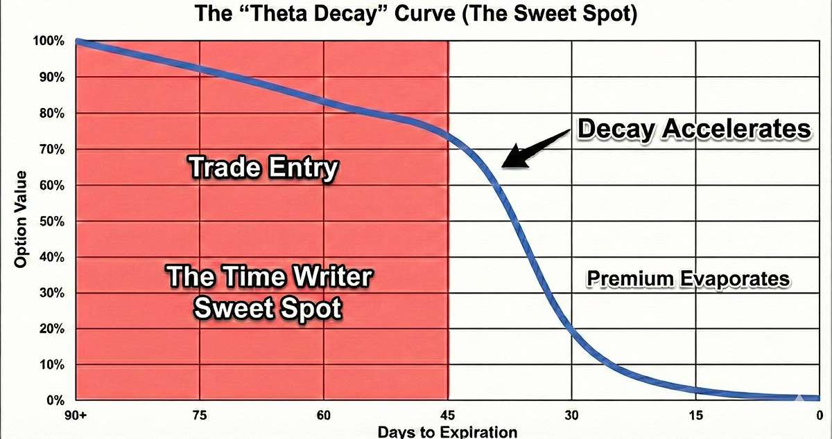 The time decay advantage when trading futures options.